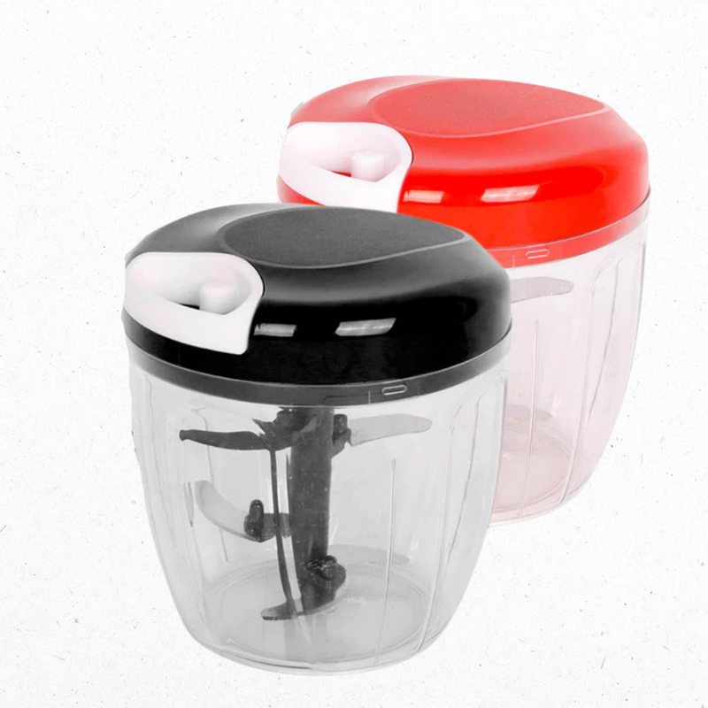 Mini Processador Manual de Alimentos Triturador 3 Lâminas 500ml Grande 200ml