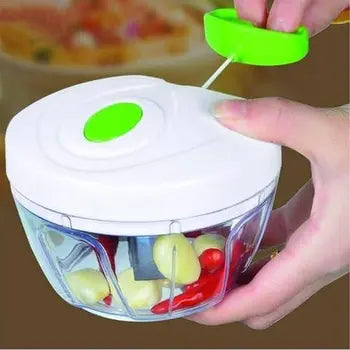 Mini Processador Manual de Alimentos Triturador 3 Lâminas 500ml Grande 200ml