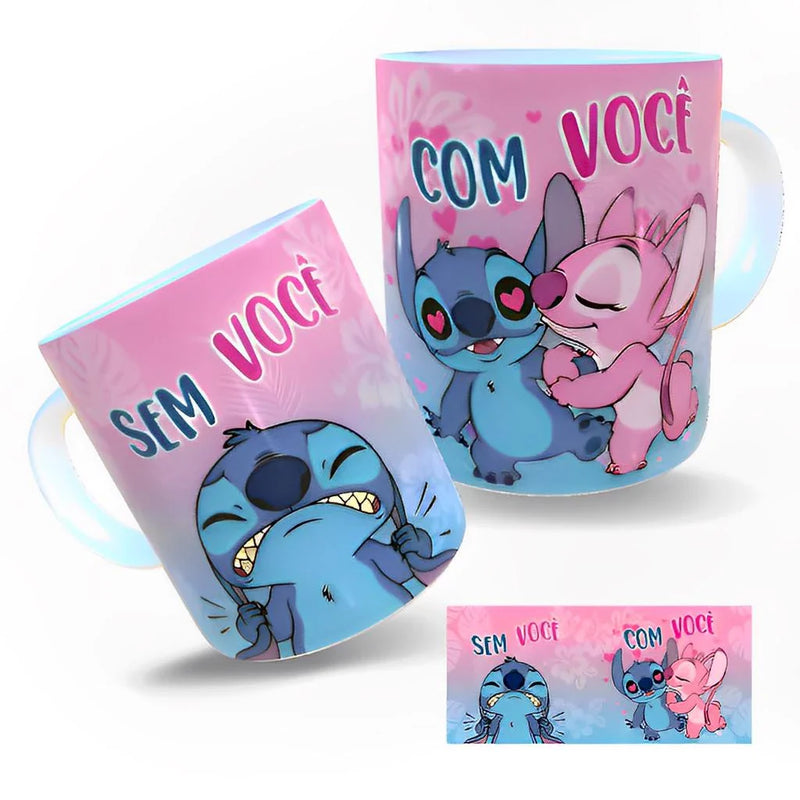 Caneca Personalizada do Stitch VÁRIOS MODELOS OFERTA POR 24 HORAS de Porcelana do Dia dos Namorados  - Stitch e Angel Eu te amo Xicara Presente Lembrancinha Kit Festa Aniversário Presente Dia das Mães Disney Infantil