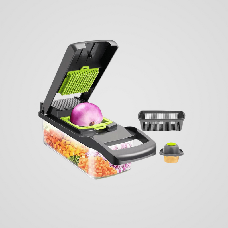 Chopper vegetal multifuncional com alça, grelha de comida, fatiador vegetal, Dicer, cortar itens de cozinha, 14 em 1, 16 em 1