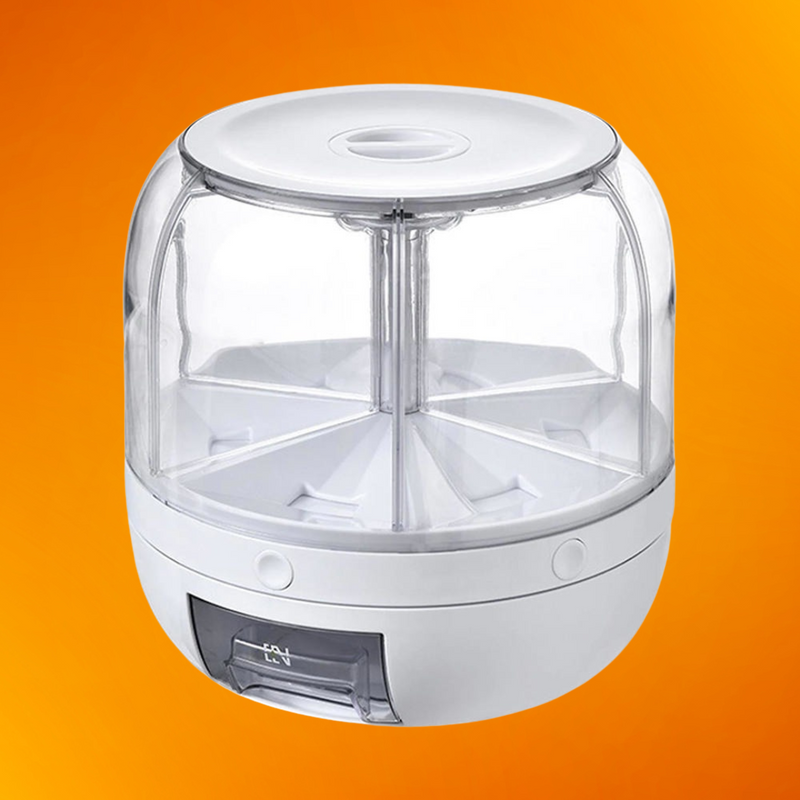 Dispenser Giratorio p Cereais Graos Alimentos c 6 Divisorias