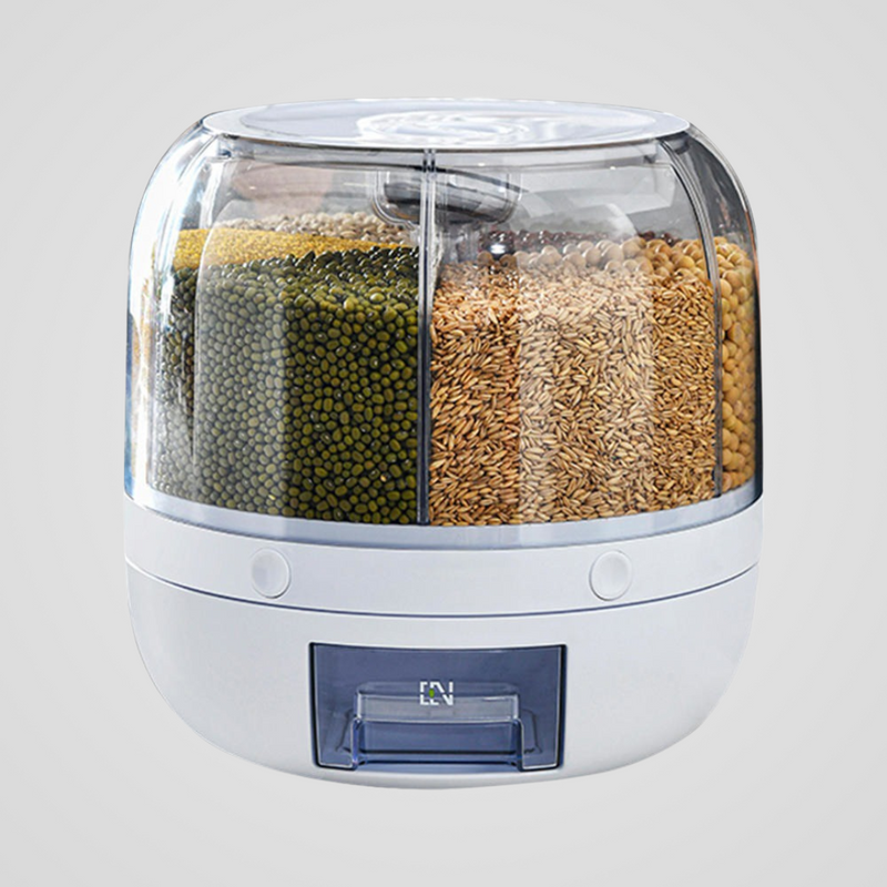 Dispenser Giratorio p Cereais Graos Alimentos c 6 Divisorias