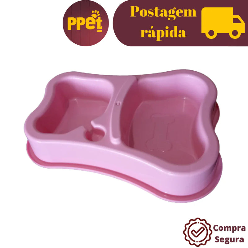 Comedouro Duplo Antiformiga Bebedouro Automático com Suporte para Garrafa