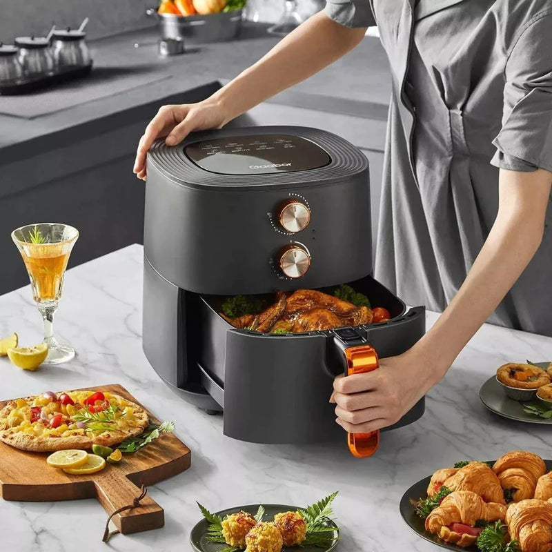 Fritadeira Elétrica Air Fryer Sem Óleo 6L Gaabor 127V / 220V Jumbo 1500W Antiaderente Grafite Fosco