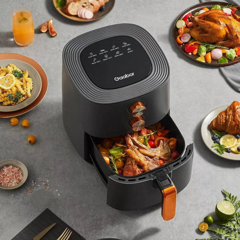 Fritadeira Elétrica Air Fryer Sem Óleo 6L Gaabor 127V / 220V Jumbo 1500W Antiaderente Grafite Fosco