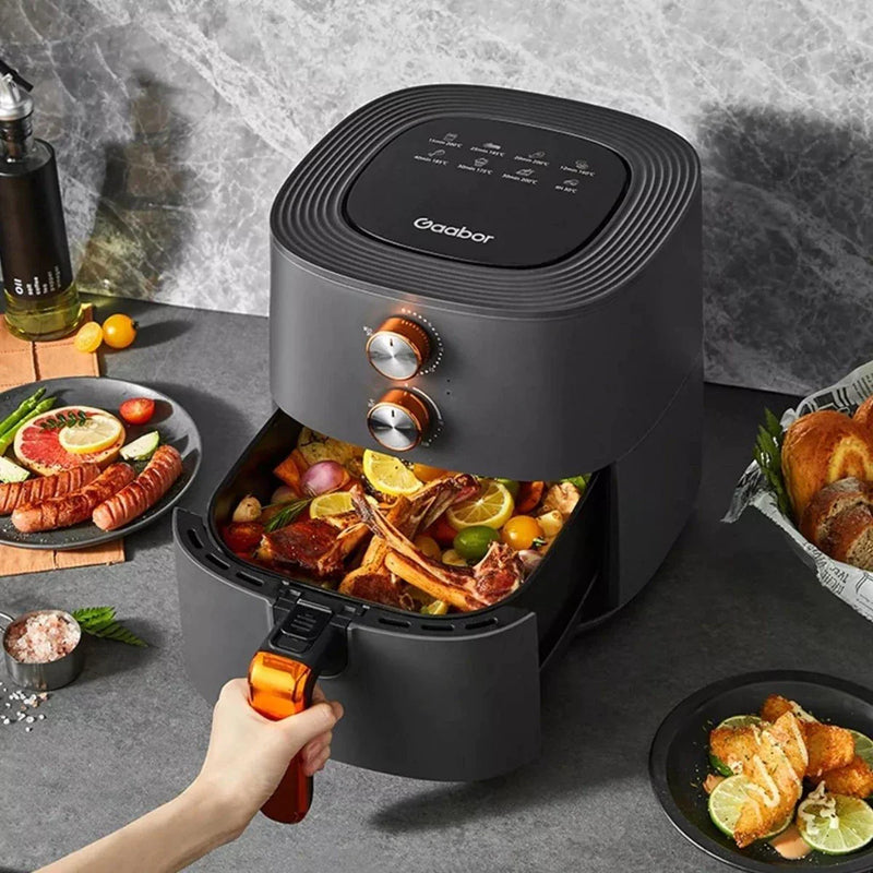 Fritadeira Elétrica Air Fryer Sem Óleo 6L Gaabor 127V / 220V Jumbo 1500W Antiaderente Grafite Fosco