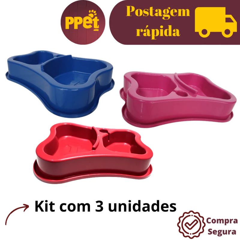 Comedouro Duplo Antiformiga Bebedouro Automático com Suporte para Garrafa