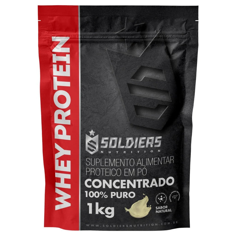 Kit: Whey Protein Concentrado 1Kg + Creatina Monohidratada 250g - 100% Importado - Soldiers Nutrition