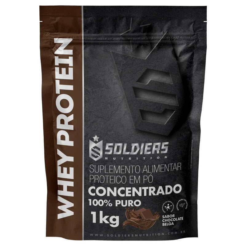 Kit: Whey Protein Concentrado 1Kg + Creatina Monohidratada 250g - 100% Importado - Soldiers Nutrition