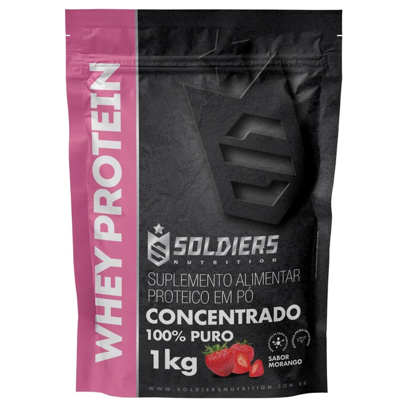 Kit: Whey Protein Concentrado 1Kg + Creatina Monohidratada 250g - 100% Importado - Soldiers Nutrition