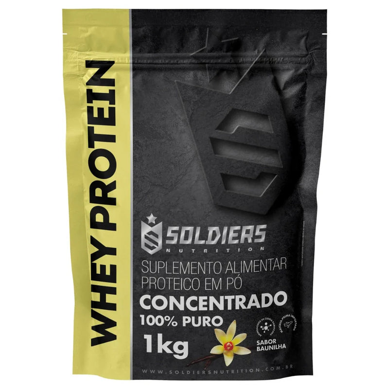 Kit: Whey Protein Concentrado 1Kg + Creatina Monohidratada 250g - 100% Importado - Soldiers Nutrition