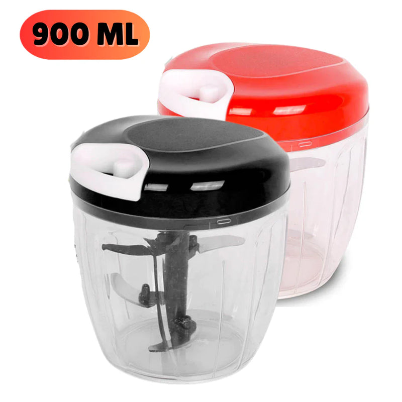 Mini Processador Manual de Alimentos Triturador 3 Lâminas 500ml Grande 200ml