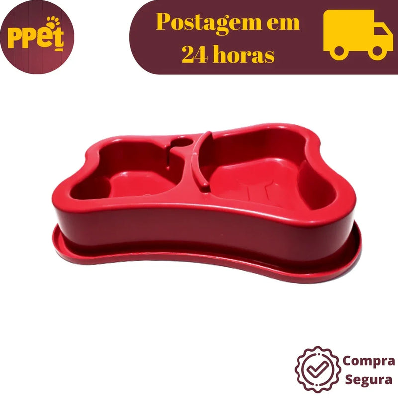 Comedouro Duplo Antiformiga Bebedouro Automático com Suporte para Garrafa