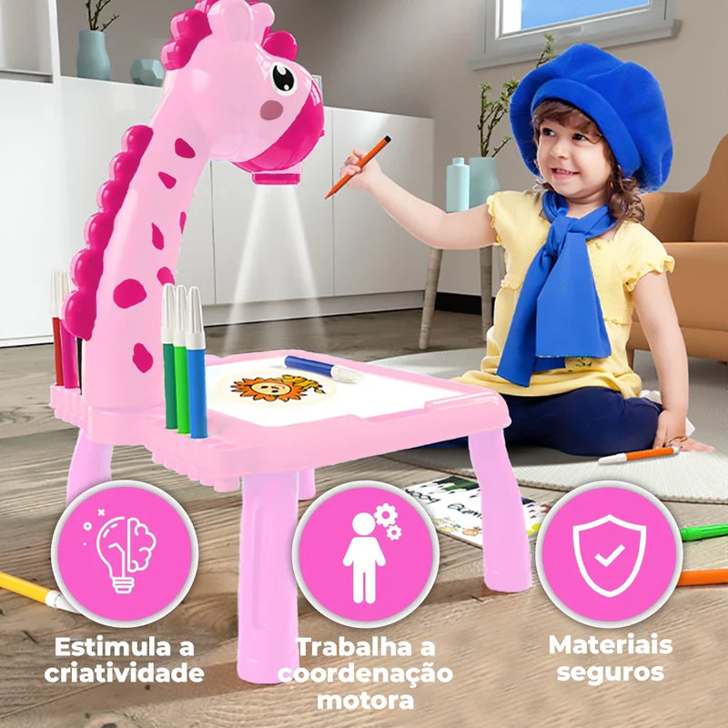 Mesa Lousa Projetora De Desenhos Infantil C/ Som - Castela Brasil